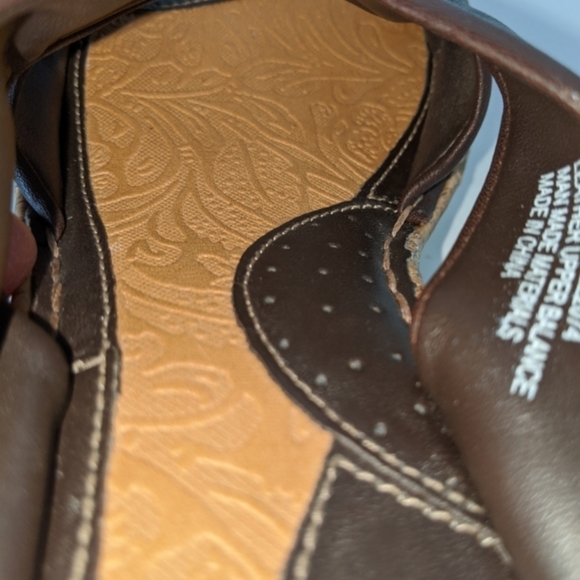 Bjorndal brown Carleton leather knotted cork wedge sandal sz 10m - Picture 8 of 9